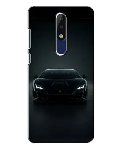 Чехол для Nokia 5.1 Plus (X5) с картинкой «Черный Lamborghini Aventador»