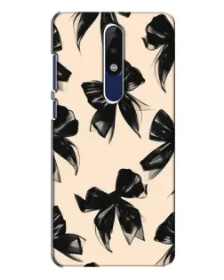 Чехол для Nokia 5.1 Plus (X5) с картинкой «Паттерн черные банты»