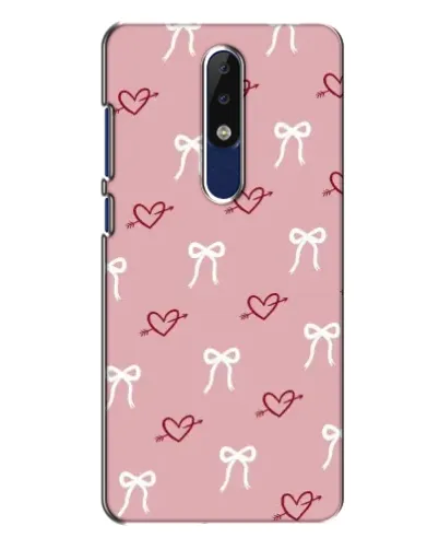 Чехол для Nokia 5.1 Plus (X5) с картинкой «Сердца и банты»