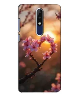 Чехол для Nokia 5.1 Plus (X5) с картинкой «Розовый цвет сердце на фоне заката» Чехол для Nokia 5.1 Plus (X5) с картинкой «Розовый цвет сердце на фоне заката»