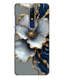 Чехол для Nokia 5.1 Plus (X5) с картинкой «Белый цветок и золотой флюид» Чехол для Nokia 5.1 Plus (X5) с картинкой «Белый цветок и золотой флюид»