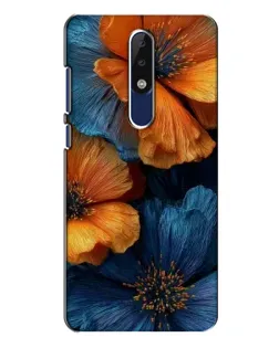 Чехол для Nokia 5.1 Plus (X5) с картинкой «Яркая сине-оранжевая флора» Чехол для Nokia 5.1 Plus (X5) с картинкой «Яркая сине-оранжевая флора»
