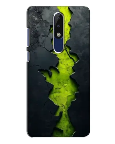 Чехол для Nokia 5.1 Plus (X5) с картинкой «Салатовый разлом скалы»