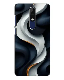 Чехол для Nokia 5.1 Plus (X5) с картинкой «Объемные черно-белые ленты»