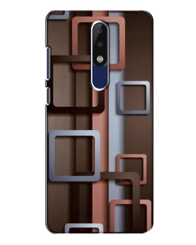 Чехол для Nokia 5.1 Plus (X5) с картинкой «Коричневые объемные квадраты»