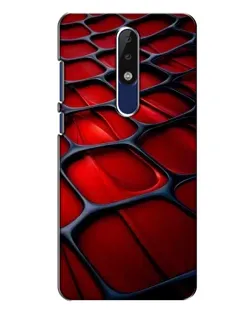 Чехол для Nokia 5.1 Plus (X5) с картинкой «Красная глянцевая сетка»