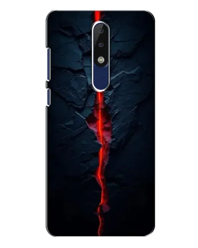Чехол для Nokia 5.1 Plus (X5) с картинкой «Kрасная лавовая трещина»