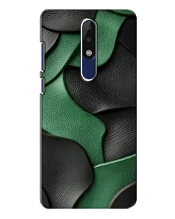 Чехол для Nokia 5.1 Plus (X5) с картинкой «Зеленые кожаные волны»