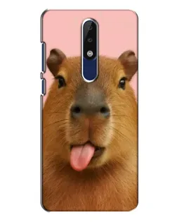 Чехол для Nokia 5.1 Plus (X5) с картинкой «Капибара с языком» Чехол для Nokia 5.1 Plus (X5) с картинкой «Капибара с языком»