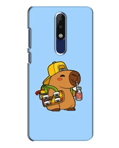 Чехол для Nokia 5.1 Plus (X5) с картинкой «Капибара на скейте»