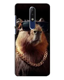 Чехол для Nokia 5.1 Plus (X5) с картинкой «Капибара золотая цепь» Чехол для Nokia 5.1 Plus (X5) с картинкой «Капибара золотая цепь»