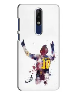 Чехол для Nokia 5.1 Plus (X5) с картинкой «Акварельный Месси Барселона»