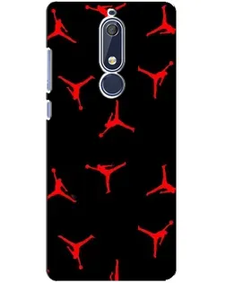 Чехол для Nokia 5.1 (2018) с картинкой «Jordan Red Pattern»