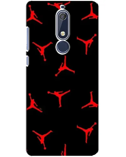 Чехол для Nokia 5.1 (2018) с картинкой «Jordan Red Pattern»