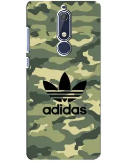 Чехол для Nokia 5.1 (2018) с картинкой «Милитари стиль Adidas» Чехол для Nokia 5.1 (2018) с картинкой «Милитари стиль Adidas»