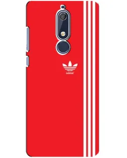 Чехол для Nokia 5.1 (2018) с картинкой «Красный минимализм Adidas» Чехол для Nokia 5.1 (2018) с картинкой «Красный минимализм Adidas»