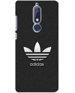 Чехол для Nokia 5.1 (2018) с картинкой «Adidas Карбоновая текстура»