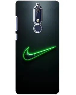 Чехол для Nokia 5.1 (2018) с картинкой «Неоновый контур Nike» Чехол для Nokia 5.1 (2018) с картинкой «Неоновый контур Nike»