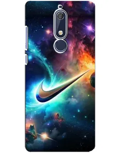 Чехол для Nokia 5.1 (2018) с картинкой «Космический Nike Swoosh»
