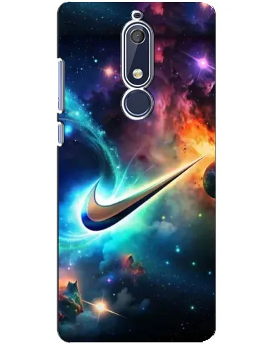 Чехол для Nokia 5.1 (2018) с картинкой «Космический Nike Swoosh» Чехол для Nokia 5.1 (2018) с картинкой «Космический Nike Swoosh»