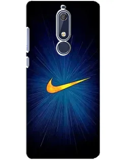 Чехол для Nokia 5.1 (2018) с картинкой «Синий пульс Nike»