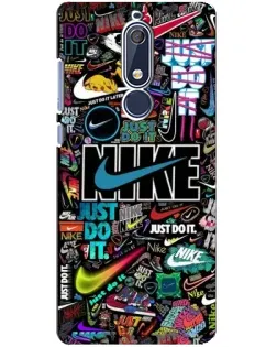 Чехол для Nokia 5.1 (2018) с картинкой «Яркий коллаж Nike»