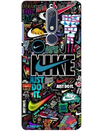 Чехол для Nokia 5.1 (2018) с картинкой «Яркий коллаж Nike» Чехол для Nokia 5.1 (2018) с картинкой «Яркий коллаж Nike»