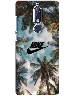 Чехол для Nokia 5.1 (2018) с картинкой «Тропический принт Nike»