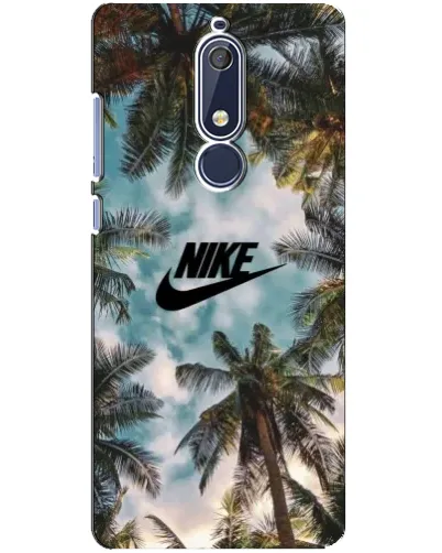 Чехол для Nokia 5.1 (2018) с картинкой «Тропический принт Nike» Чехол для Nokia 5.1 (2018) с картинкой «Тропический принт Nike»