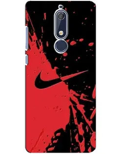 Чехол для Nokia 5.1 (2018) с картинкой «Красные брызги Nike»