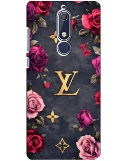Чехол для Nokia 5.1 (2018) с картинкой «Цветочный Louis Vuitton»