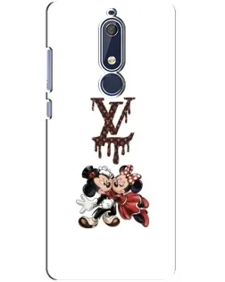 Чехол для Nokia 5.1 (2018) с картинкой «LV и Микки Маус»