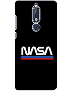Чехол для Nokia 5.1 (2018) с картинкой «NASA — классика Red Blue»