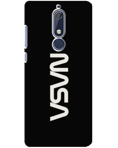 Чехол для Nokia 5.1 (2018) с картинкой «NASA — вертикальный логотип»
