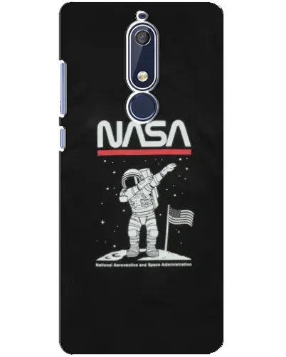 Чехол для Nokia 5.1 (2018) с картинкой «NASA — шагаем по Луне»