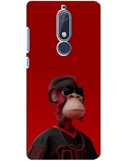 Чехол для Nokia 5.1 (2018) с картинкой «Bored Ape в красном»