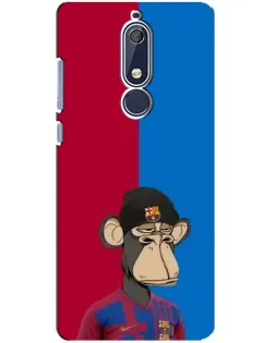 Чехол для Nokia 5.1 (2018) с картинкой «Bored Ape — фанат Барсы»
