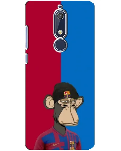 Чехол для Nokia 5.1 (2018) с картинкой «Bored Ape — фанат Барсы»