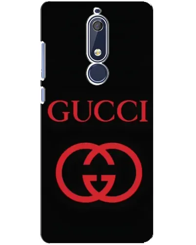 Чехол для Nokia 5.1 (2018) с картинкой «Gucci — красный логотип»