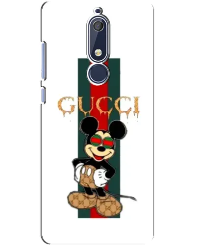 Чехол для Nokia 5.1 (2018) с картинкой «Микки Маус Gucci — полосы»