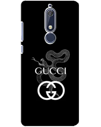 Чехол для Nokia 5.1 (2018) с картинкой «Gucci — серебряная змея»