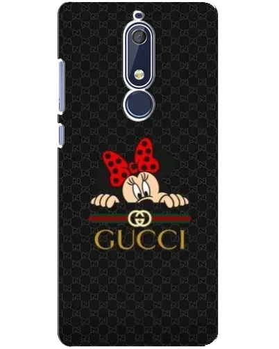 Чехол для Nokia 5.1 (2018) с картинкой «Минни Маус Gucci — черный»