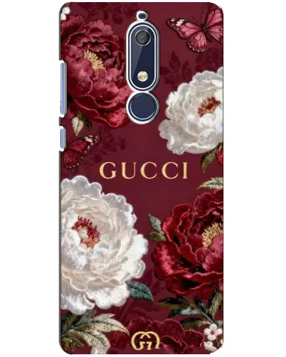 Чехол для Nokia 5.1 (2018) с картинкой «Gucci — бордовые розы» Чехол для Nokia 5.1 (2018) с картинкой «Gucci — бордовые розы»