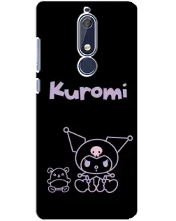 Чехол для Nokia 5.1 (2018) с картинкой «Kuromi — черный минимализм» Чехол для Nokia 5.1 (2018) с картинкой «Kuromi — черный минимализм»