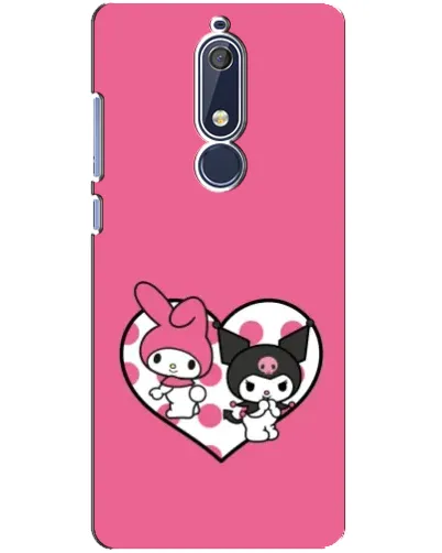 Чехол для Nokia 5.1 (2018) с картинкой «Kuromi и My Melody»