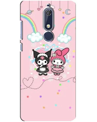 Чехол для Nokia 5.1 (2018) с картинкой «My Melody и Kuromi»