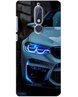 Чехол для Nokia 5.1 (2018) с картинкой «Взгляд BMW с синими фарами» Чехол для Nokia 5.1 (2018) с картинкой «Взгляд BMW с синими фарами»