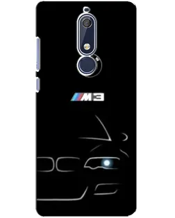 Чехол для Nokia 5.1 (2018) с картинкой «Минималистичный принт BMW M3»