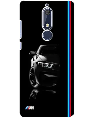 Чехол для Nokia 5.1 (2018) с картинкой «Силуэт BMW в темноте»