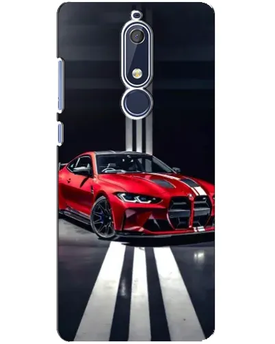 Чехол для Nokia 5.1 (2018) с картинкой «Красная BMW на дороге»